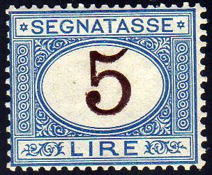 1870 - 5 lire azzurro e bruno ... 