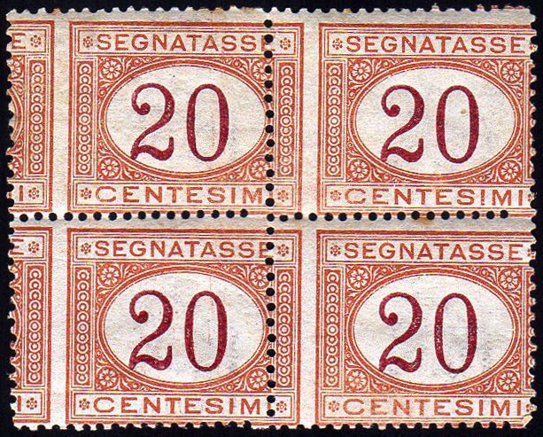 1890 - 20 cent. arancio e carminio ... 