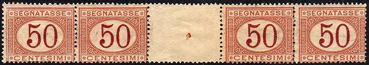 1890 - 50 cent. arancio e carminio ... 