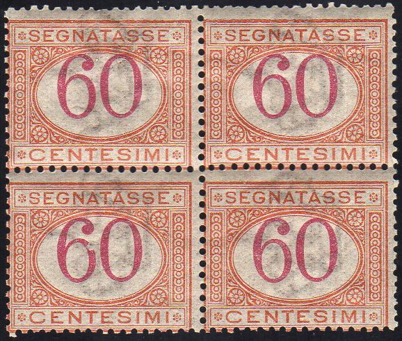 1890 - 60 cent. arancio e carminio ... 
