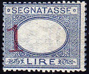 1890 - 1 lira azzurro e carminio, ... 
