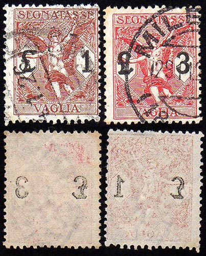 1924 - 1 lira, 3 lire, decalco ... 