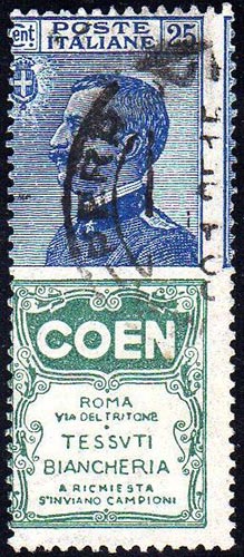 1924 - 25 cent. Coen, dentellatura ... 