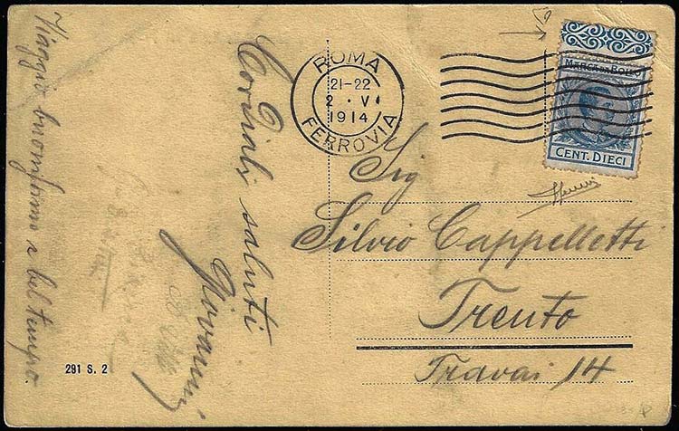 1914 - 10 cent. azzurro, Vittorio ... 