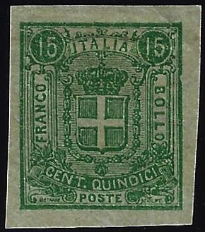 1863 - 15 cent. verde su verdino, ... 