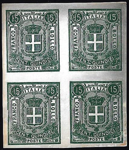 1863 - 15 cent. verde, saggio ... 