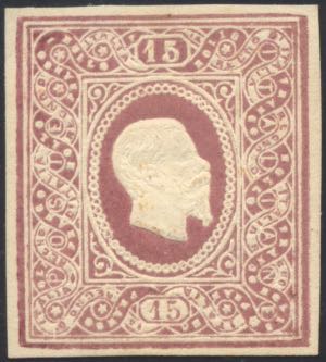 1864 - 15 cent. Saggio Re, ovale ... 