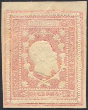 1864 - 15 cent. Saggio Re, rosa ... 