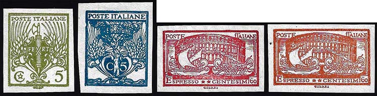 1919 - Quattro prove di stampa per ... 