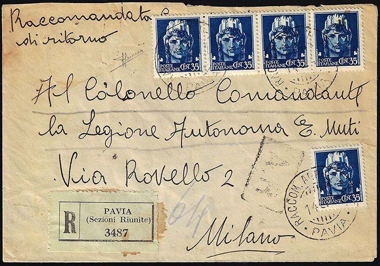 1944 - 35 cent. azzurro Imperiale ... 