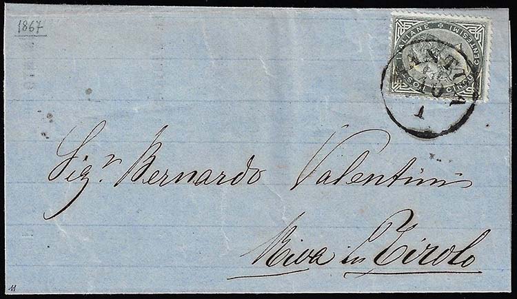 1867 - 5 cent. De La Rue, tiratura ... 