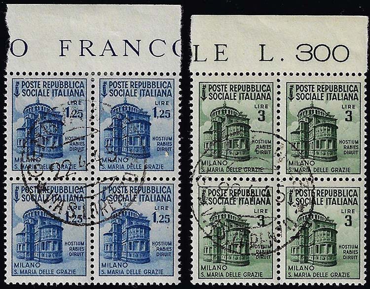1944 - 1,25 lire, 3 lire Monumenti ... 