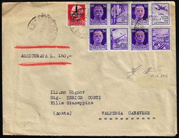 1944 - 50 cent. violetto, Marina, ... 