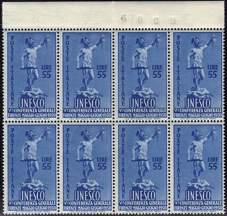 1950 - 55 lire Unesco (619), ... 