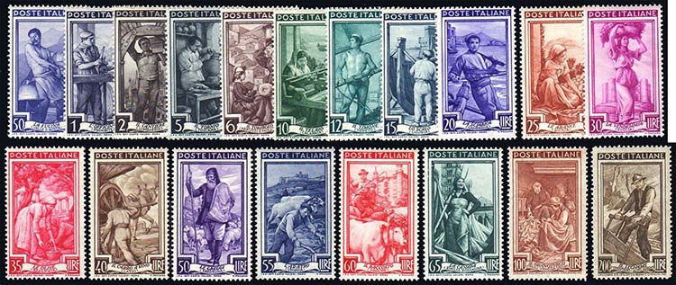 1950 - Lavoro, filigrana ruota ... 