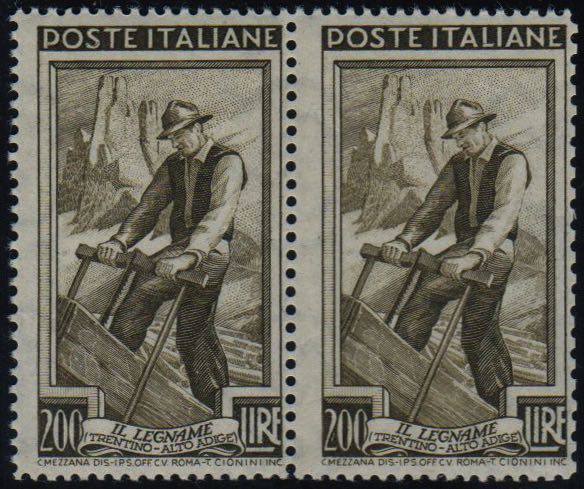 1950 - 200 lire Lavoro, dent. 14 ... 