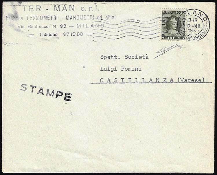 1951 - 5 lire marca da bollo, ... 