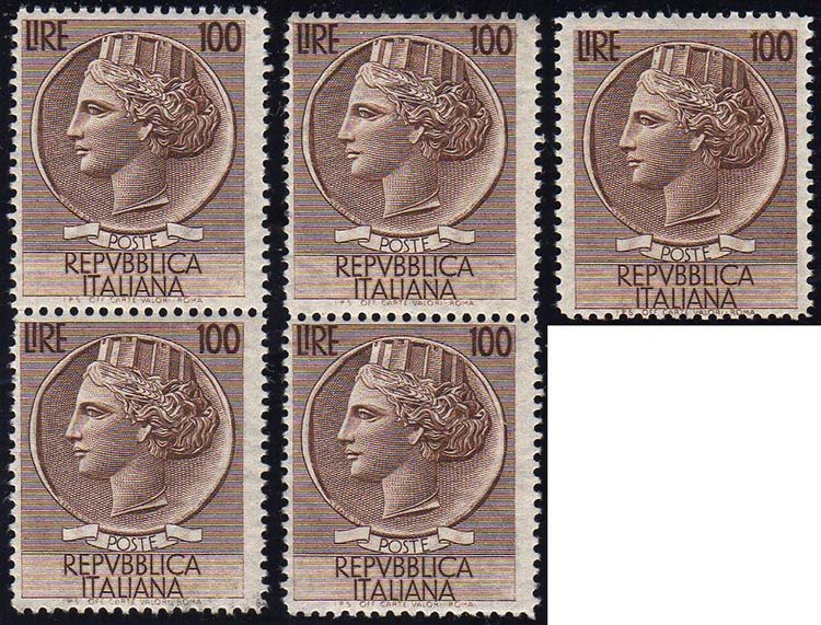 1954 - 100 lire Turrita, filigrana ... 