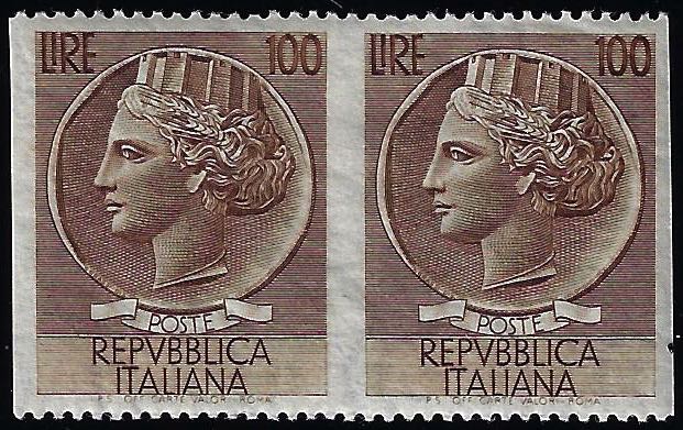 1954 - 100 lire Turrita, filigrana ... 