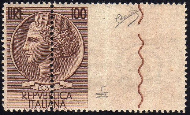 1954 - 100 lire Turrita, filigrana ... 