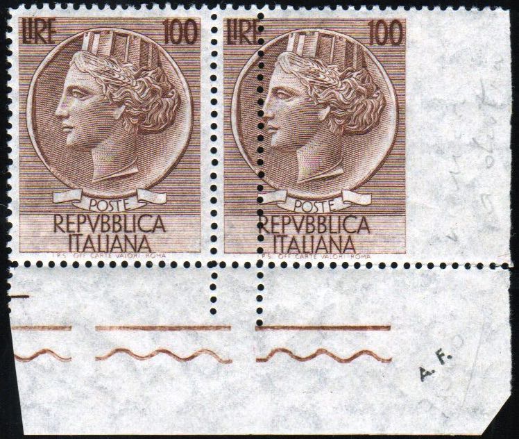 1955 - 100 lire Turrita, filigrana ... 