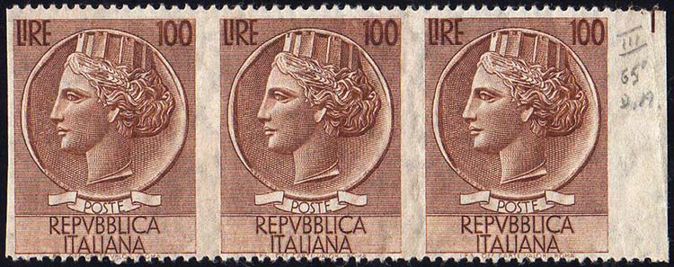 1955 - 100 lire Turrita, filigrana ... 