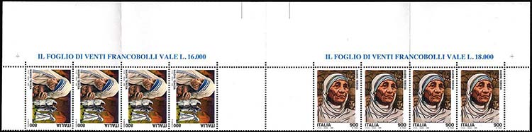 1998 - 800 e 900 lire Madre Teresa ... 