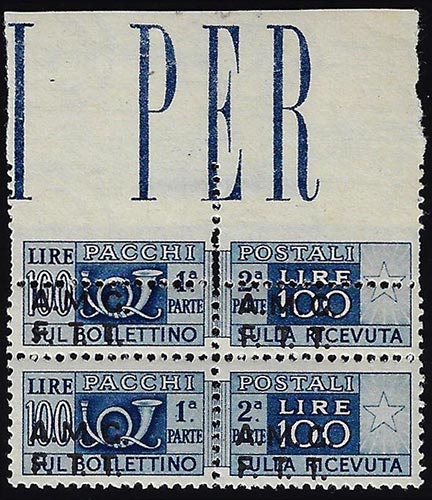 PACCHI POSTALI 1947 - 100 lire ... 