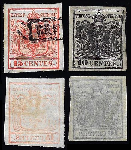 1850 - 10 cent. nero, 15 cent. ... 