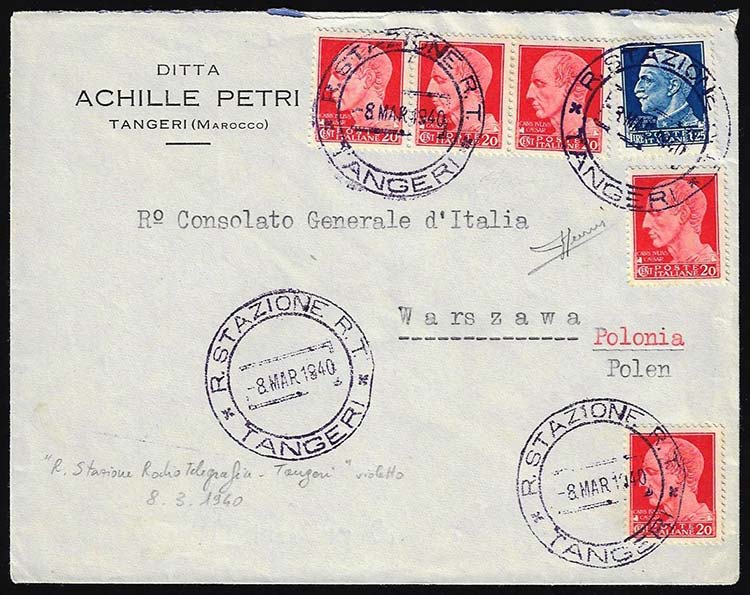 TANGERI 1940 - 20 cent., cinque ... 