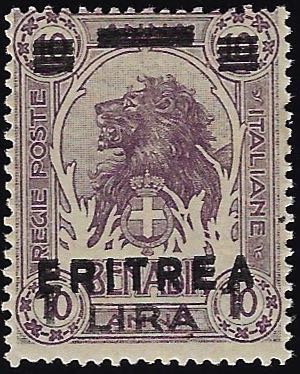 1922 - 1 lira, doppia soprastampa, ... 