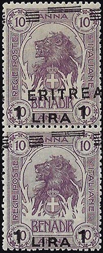 1922 - 1 lira, coppia verticale, ... 