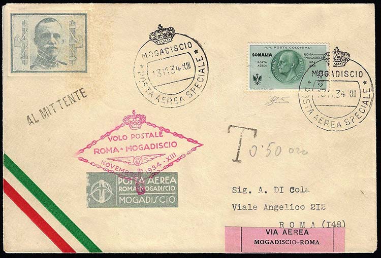 POSTA AEREA 1934 - 25 + 2 lire ... 