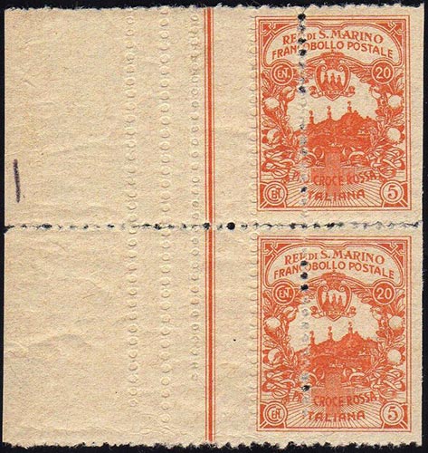 1916 - 20 + 5 cent. Croce Rossa ... 