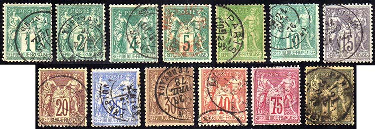 FRANCIA 1876/1891 - Sage, I tipo, ... 