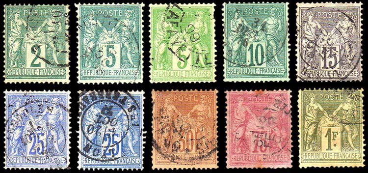 FRANCIA 1876/1891 - Sage, II tipo, ... 