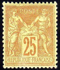 FRANCIA 1877 - 25 cent. giallo ... 