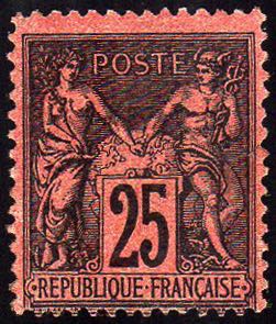 FRANCIA 1877 - 25 cent. nero su ... 