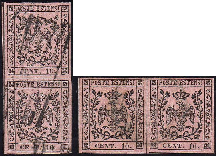 1859 - 10 cent. rosa (9), due ... 