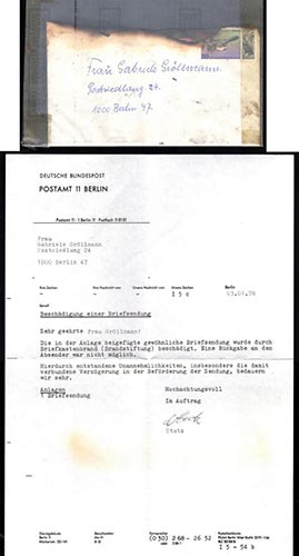 GERMANIA 1978 - Busta recuperata ... 