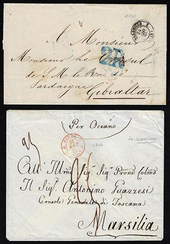 GIBILTERRA 1846/1860 - Due lettere ... 