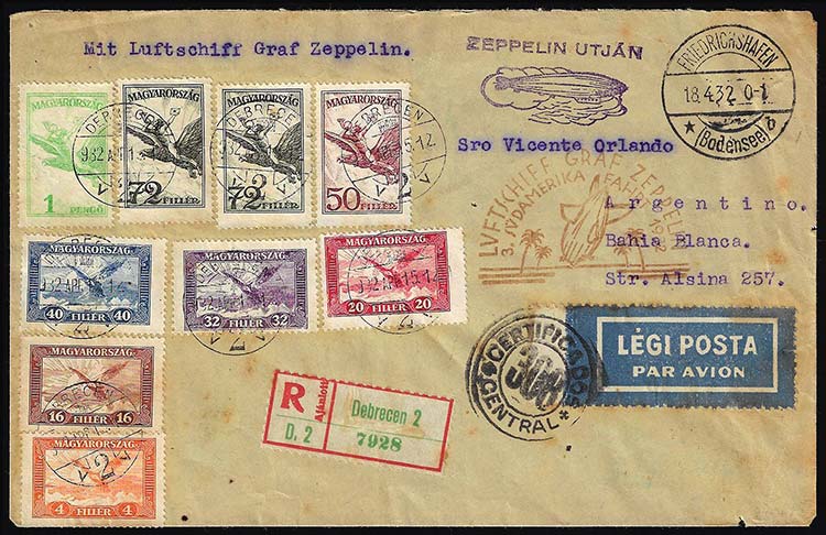 UNGHERIA POSTA AEREA ZEPPELIN 1932 ... 