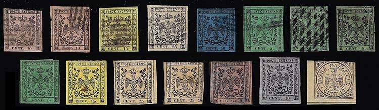 MODENA 1852 - Quindici francobolli ... 