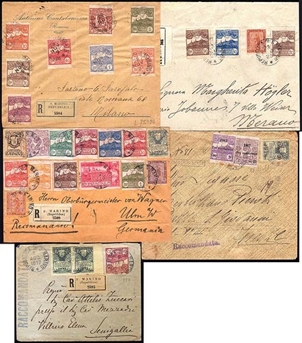 SAN MARINO 1912/1925 - Cinque ... 