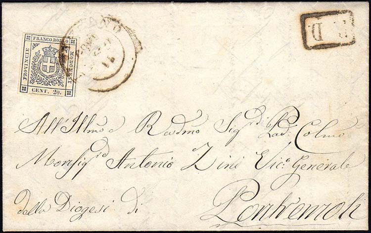 1860 - 20 cent. nero violaceo ... 