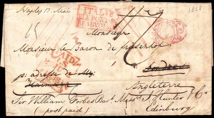1838 - Lettera prefilatelica da ... 