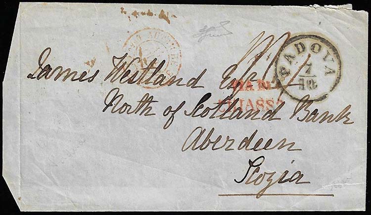 1854 - Fronte di lettera con bollo ... 