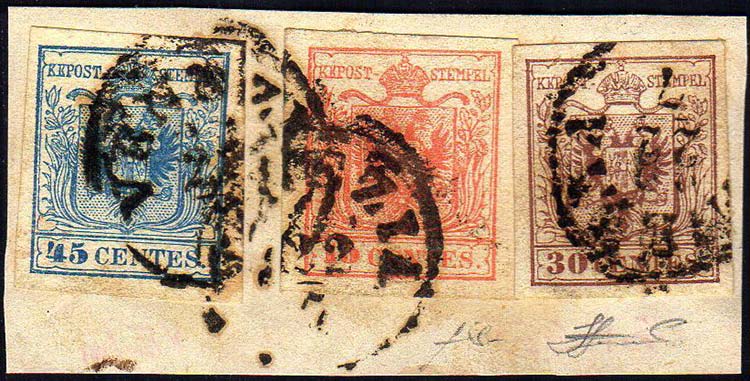 1855 - 45 cent. azzurro, III tipo ... 