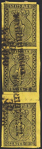 1852 - 5 cent. giallo (1), ... 