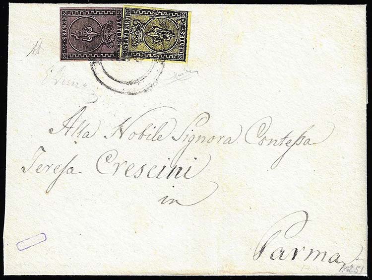 1852 - 25 cent. violetto, 5 cent. ... 